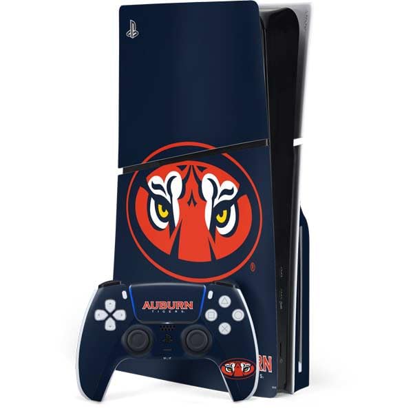 Skinit Decal Gaming Skin Compatible with PS5 Slim Disk Bundle - Officially Licensed Auburn University Tigers Mascot Design
