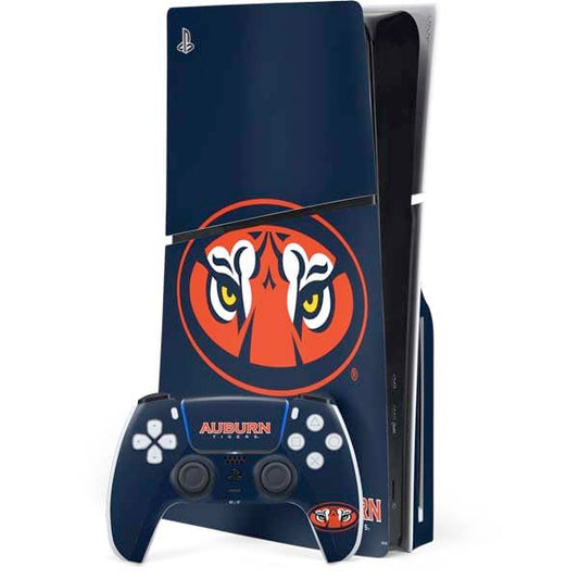 Skinit Decal Gaming Skin Compatible with PS5 Slim Disk Bundle - Officially Licensed Auburn University Tigers Mascot Design