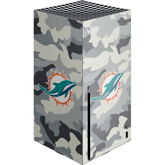 Skinit Decal Gaming Skin Compatible with Xbox Series X Console - Officially Licensed NFL Miami Dolphins Camo Design