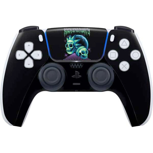 Skinit Decal Gaming Skin Compatible with PS5 Controller - Officially Licensed Adult Swim Rick and Morty Neon Skulls Design