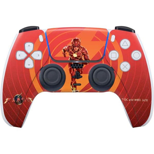 Skinit Decal Gaming Skin Compatible with PS5 Controller - Officially Licensed DC Comics The Flash Movie: Flash in Motion Design