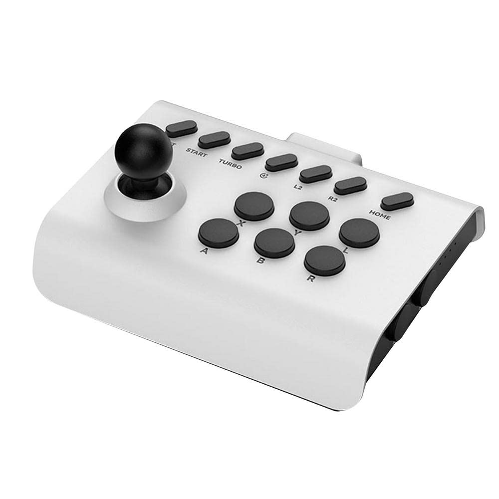 Arcade Fight Stick Joystick For PS4/PS3/PC,Game Controller Fighting Joystick with Turbo & Macro Functions (white black)