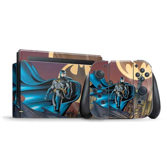 Skinit Decal Gaming Skin Compatible with Nintendo Switch Bundle - Officially Licensed DC Comics Batman in The Sky Design