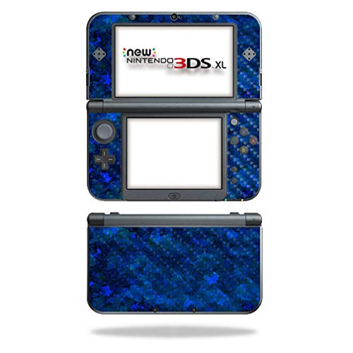 MightySkins Carbon Fiber Skin for Nintendo New 3DS XL (2015) - Blue Ice | Protective  Durable Textured Carbon Fiber Finish | Easy to Apply  Remove  and Change Styles | Made in The USA