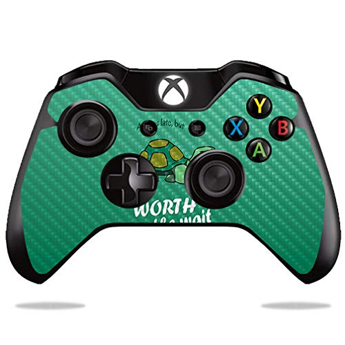 MightySkins Carbon Fiber Skin for Microsoft Xbox One or One S Controller - Late Turtle | Protective  Durable Textured Carbon Fiber Finish | Easy to Apply  Remove  and Change Styles | Made in The USA