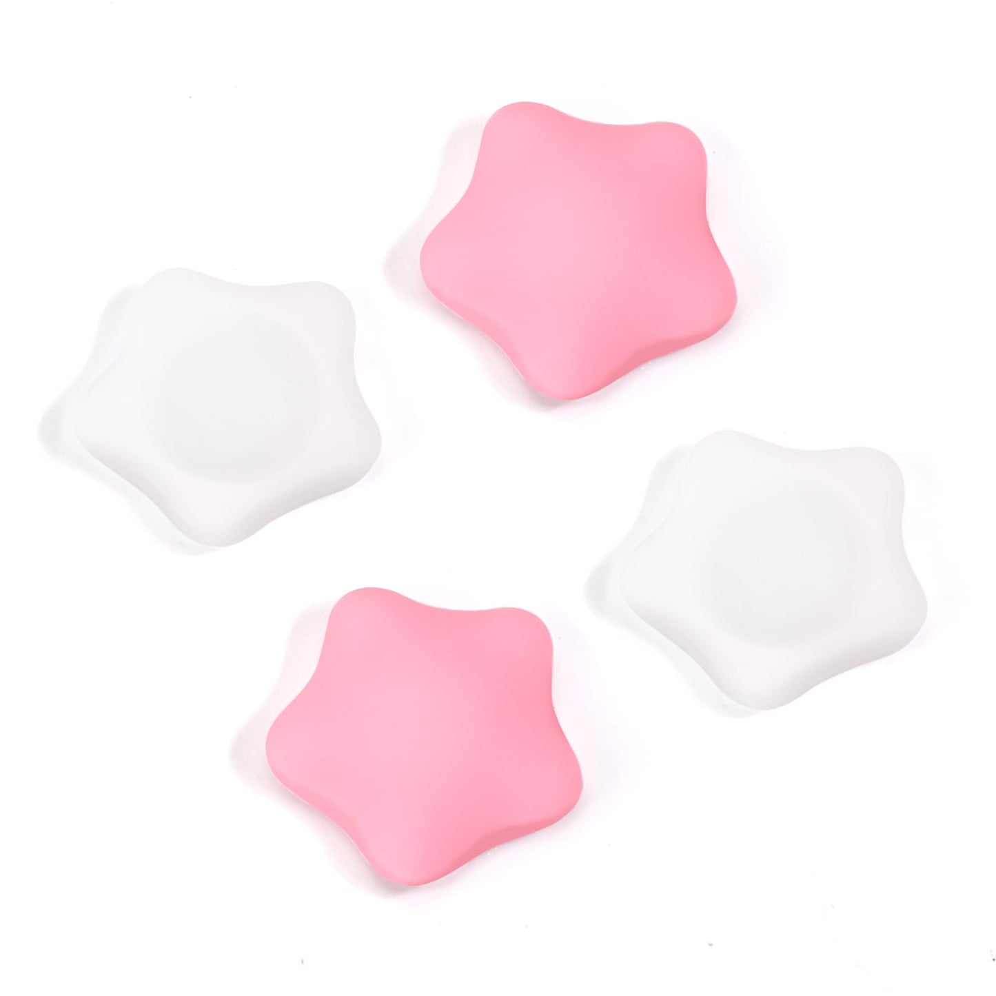 DLseego Thumb Grips Caps Design for Switch/Switch OLED/Switch Lite Console  Soft Silicone Joycon Analog Controller Protective Anti-Slip Covers 4PCS Button Joy Con Joystick Caps Stars - Pink White