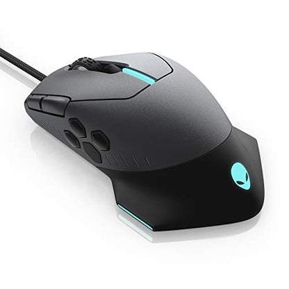 Alienware AW510M Gaming Mouse - 16,000 DPI Optical Sensor, RGB, 10 Buttons, Dark Side of the Moon Color