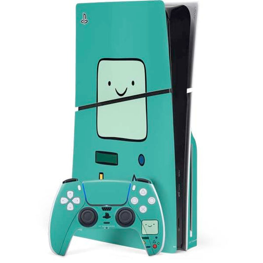 Skinit Decal Gaming Skin Compatible with PS5 Slim Disk Bundle - Officially Licensed Adult Swim Adventure Time BMO Design