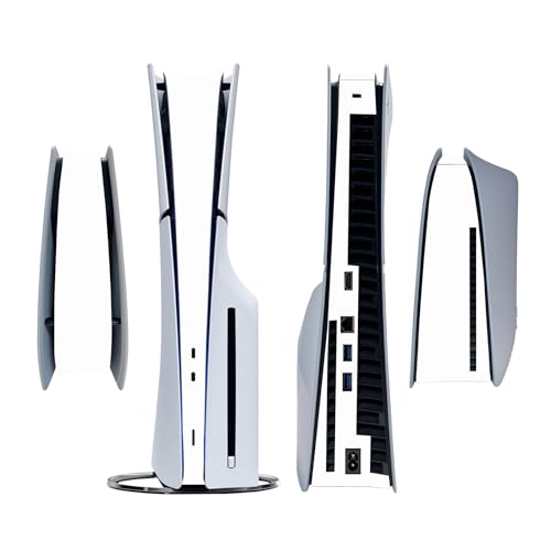 Side Sticker for PS5 Slim Disc Console Centre Skin Console Skin Decal Vinyl Decal (White)