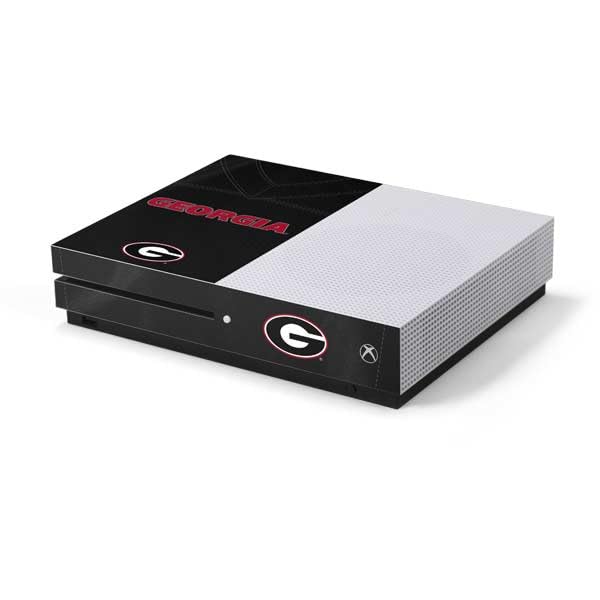 Skinit Decal Gaming Skin Compatible with Xbox One S Console - Officially Licensed University of Georgia Black Jersey Design