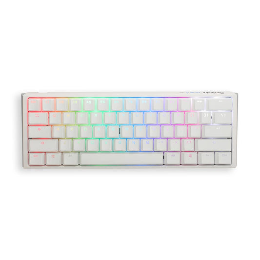 Ducky One 3 White 60% Mechanical Keyboard: Quack Mechanics Dampening  Hot-Swappable Cherry Speed Silver Switches  High-Density PBT Doubleshot Keycaps  RGB  US  White