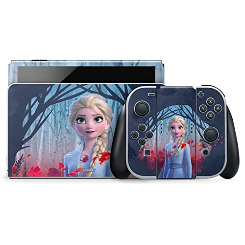 Skinit Decal Gaming Skin Compatible with Nintendo Switch OLED (2021) - Officially Licensed Disney Frozen II Elsa Design