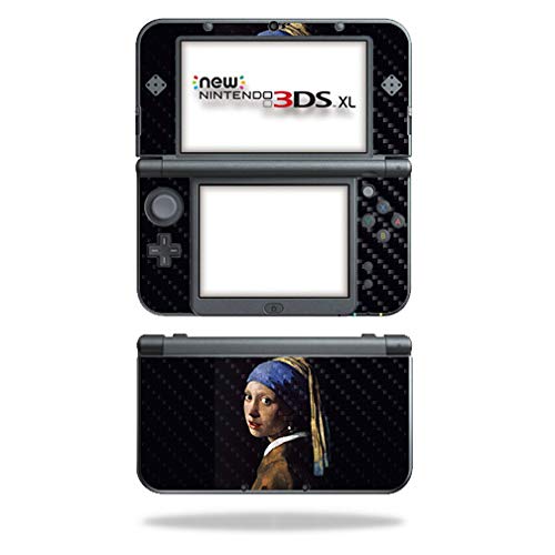 MightySkins Carbon Fiber Skin for Nintendo New 3DS XL (2015) - Girl with Pearl Earring | Protective  Durable Textured Carbon Fiber Finish | Easy to Apply  Remove  and Change Styles | Made in The USA