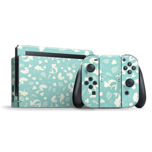 Skinit Decal Gaming Skin Compatible with Nintendo Switch Bundle - Officially Licensed Disney The Little Mermaid Character Silhouette Pattern Design