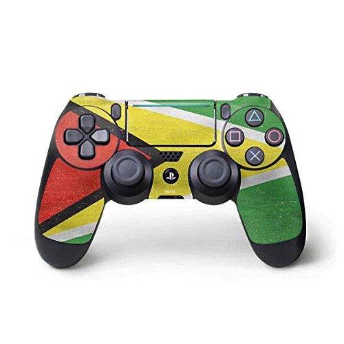 Skinit Decal Gaming Skin Compatible with PS4 Pro/Slim Controller - Guyana Flag Distressed Design