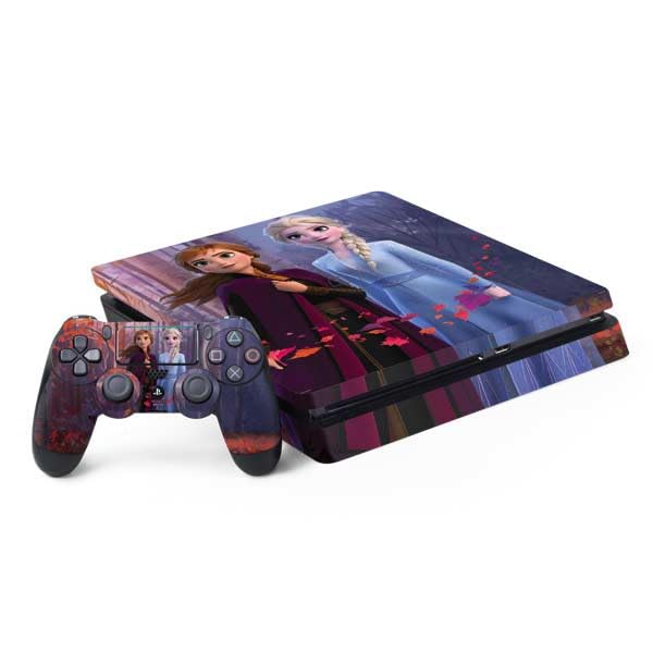 Skinit Decal Gaming Skin Compatible with PS4 Slim Bundle - Officially Licensed Disney Frozen II Anna and Elsa Design