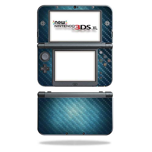 MightySkins Carbon Fiber Skin for Nintendo New 3DS XL (2015) - Blue Swirls | Protective  Durable Textured Carbon Fiber Finish | Easy to Apply  Remove  and Change Styles | Made in The USA