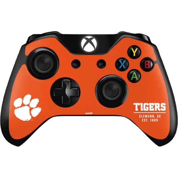 Skinit Decal Gaming Skin Compatible with Xbox One Controller - Officially Licensed Clemson University Tigers Est 1889 Orange Design