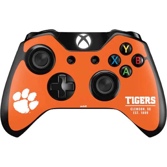 Skinit Decal Gaming Skin Compatible with Xbox One Controller - Officially Licensed Clemson University Tigers Est 1889 Orange Design