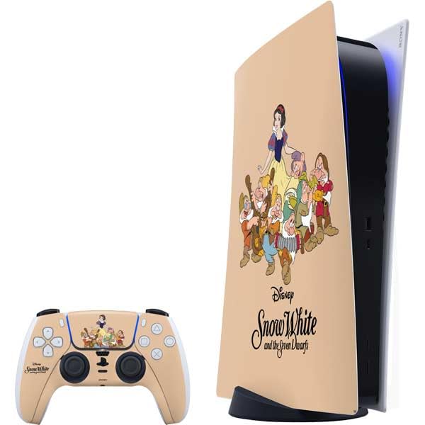 Skinit Decal Gaming Skin Compatible with PS5 Bundle - Officially Licensed Disney Snow White and The Seven Dwarfs Design