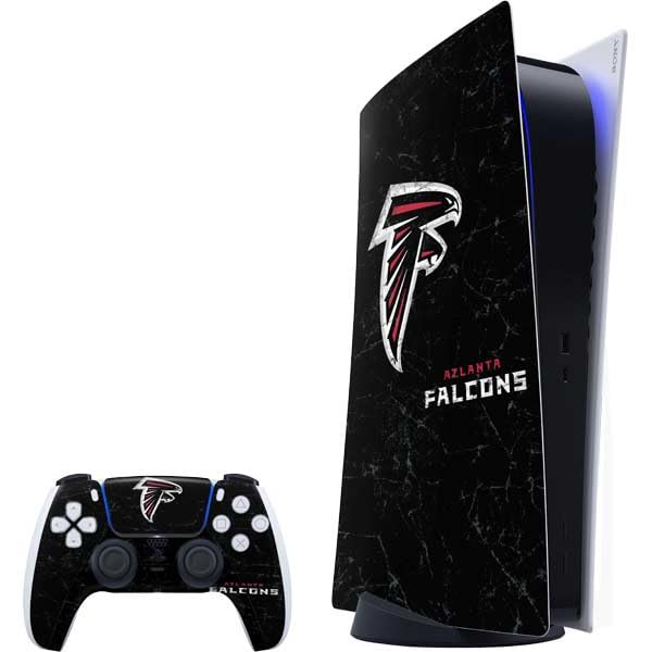 Skinit Decal Gaming Skin Compatible with PS5 Bundle - Officially Licensed NFL Atlanta Falcons Distressed Design