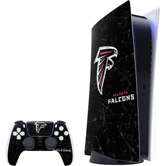 Skinit Decal Gaming Skin Compatible with PS5 Bundle - Officially Licensed NFL Atlanta Falcons Distressed Design