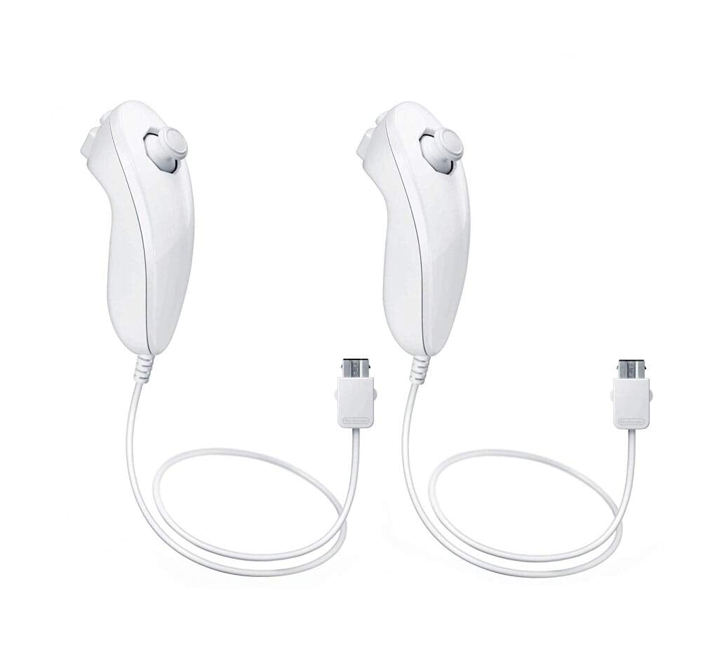 Wii Nunchuck Controller White [2 Pack] (refurbished)