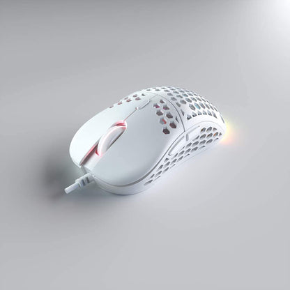 Clutch Clutch Chairz Ghost M1 - Belle Delphine Edition - RGB Gaming Mouse - Ultralight Sleeve Cord - White