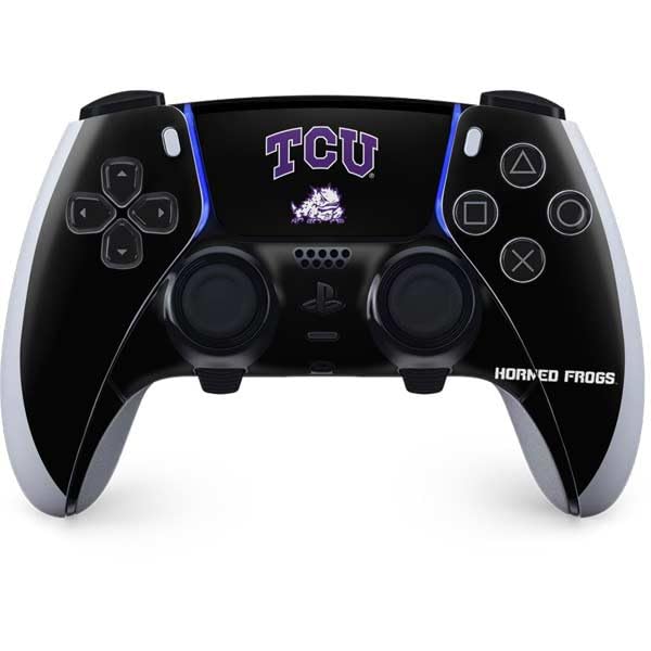 Skinit Decal Gaming Skin Compatible with PS5 DualSense Edge Pro Controller - Officially Licensed Texas Christian University TCU Horned Frogs Logo Design