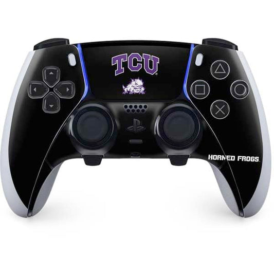 Skinit Decal Gaming Skin Compatible with PS5 DualSense Edge Pro Controller - Officially Licensed Texas Christian University TCU Horned Frogs Logo Design