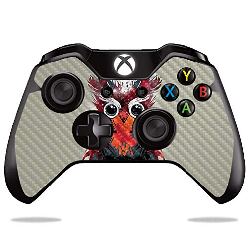 MightySkins Carbon Fiber Skin for Microsoft Xbox One or S Controller - Owl Universe | Protective  Durable Textured Carbon Fiber Finish | Easy to Apply  Remove  and Change Styles | Made in The USA