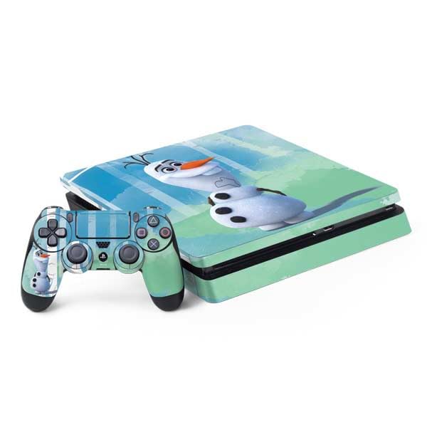 Skinit Decal Gaming Skin Compatible with PS4 Slim Bundle - Officially Licensed Disney Frozen II Olaf Design