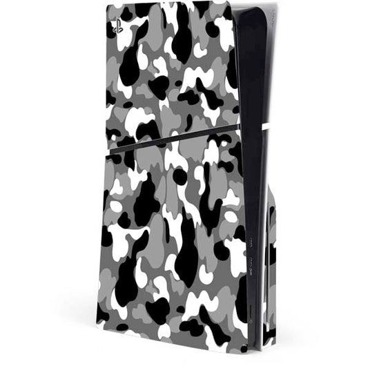 Skinit Decal Gaming Skin Compatible with PS5 Slim Disk Console - Neutral Street Camo Design