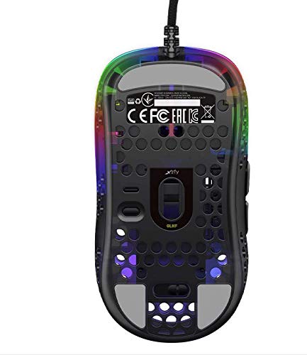 Xtrfy MZ1 Gaming Mouse - Ultra Lightweight, Custom RGB, Black/Transparent, Model MZ1-RGB-BLACK-TP