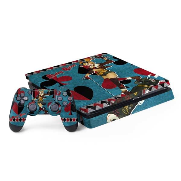 Skinit Decal Gaming Skin Compatible with PS4 Slim Bundle - Officially Licensed DC Comics Bombshells Harley Quinn Design