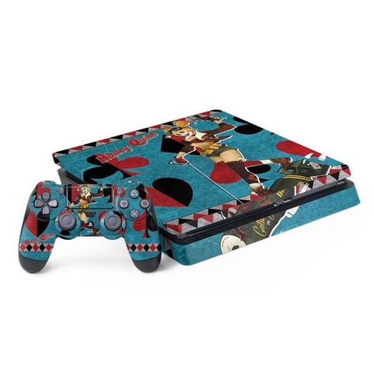 Skinit Decal Gaming Skin Compatible with PS4 Slim Bundle - Officially Licensed DC Comics Bombshells Harley Quinn Design