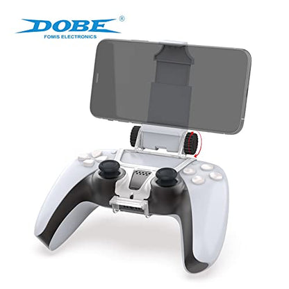 DOBE PS5 Controller Mobile Gaming Clip - Adjustable Phone Mount for Dualsense Controller - Model TP5-0527B - White