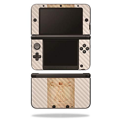 MightySkins Carbon Fiber Skin for Nintendo 3DS XL Original (2012-2014) - Vitruvian Man | Protective  Durable Textured Carbon Fiber Finish | Easy to Apply  Remove  and Change Styles | Made in The USA