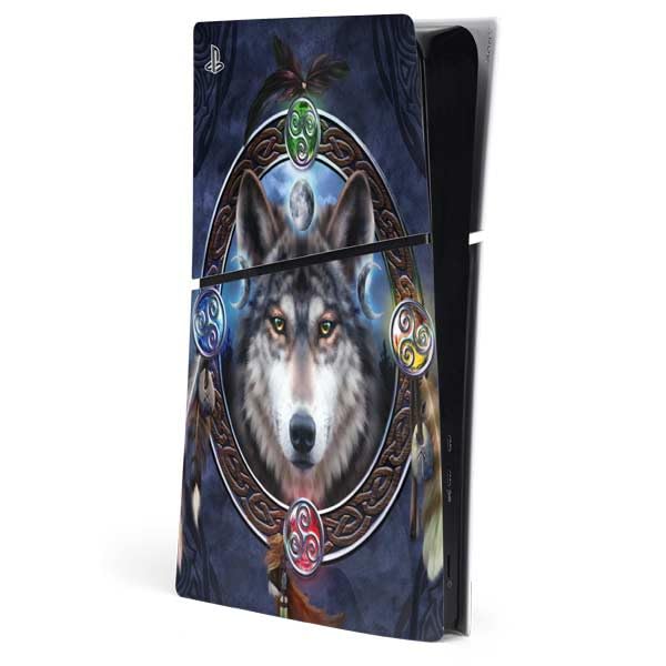 Skinit Decal Gaming Skin Compatible with PS5 Slim Digital Edition Console - Officially Licensed Wolf Symbols by Brigid Ashwood Design