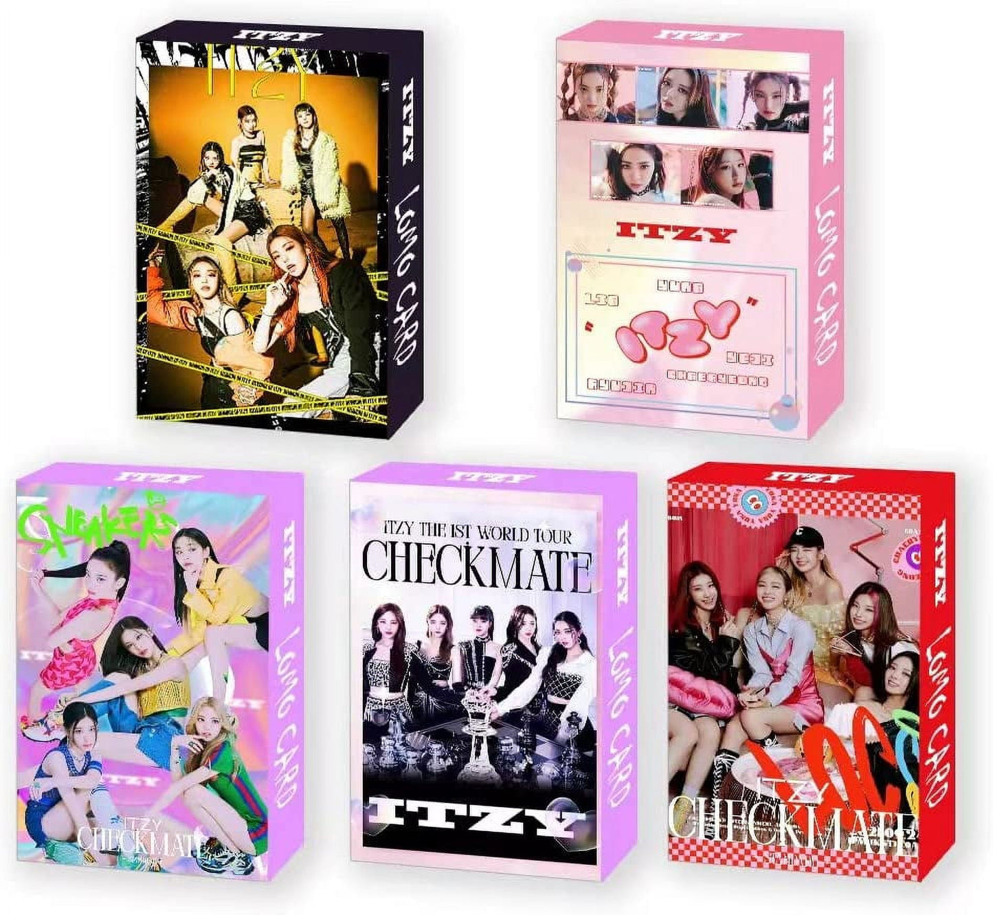 5 Pack/150 Pcs Itzy Lomo Card Kpop Photocards Greeting Card With Postcards