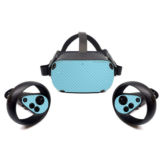 MightySkins Carbon Fiber Skin for Oculus Quest - Baby Blue | Protective  Durable Textured Carbon Fiber Finish | Easy to Apply  Remove  and Change Styles | Made in The USA (CF-OCQU-Solid Baby Blue)