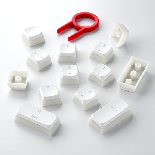 toolmjo Golf Pudding PBT Doubleshot Keycaps for Gaming Keyboard with Cherry MX Switches  Spherical PBT Keycaps for Backlit Mechanical Keyboard  OEM Profile 111 Keys with 6.25U Space Bar  White Color