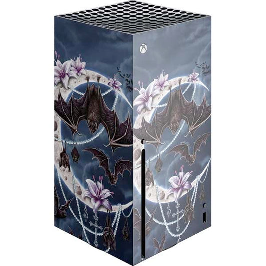 Skinit Decal Gaming Skin Compatible with Xbox Series X Console - Officially Licensed Gothic Moon with Bats and Flowers by Sarah Richter Design