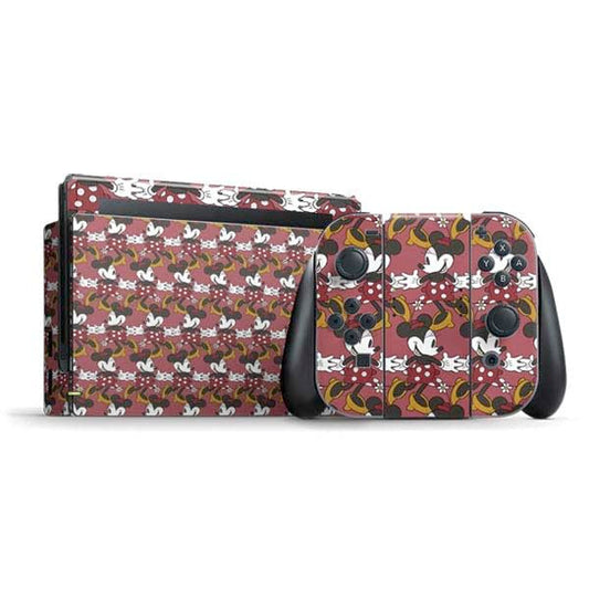 Skinit Decal Gaming Skin Compatible with Nintendo Switch Bundle - Officially Licensed Disney Minnie Mouse Dancing Pattern Design