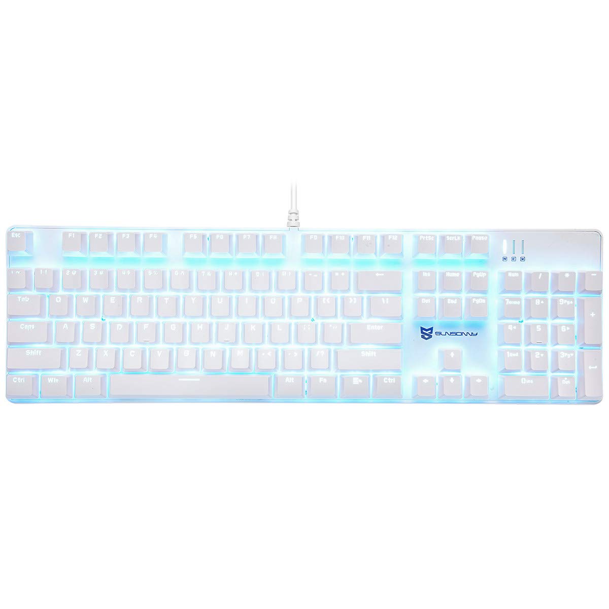 Merdia Mechanical Keyboard Gaming Keyboard | Brown Switch Ice Blue Backlit Keyboard | 104 Keys US Layout | Wired Gaming Keyboard | Hot Swappable Mechanical Keyboard | PC Gaming Keyboards