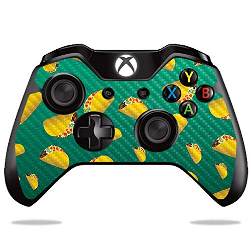 MightySkins Carbon Fiber Skin for Microsoft Xbox One or One S Controller - Tacos | Protective  Durable Textured Carbon Fiber Finish | Easy to Apply  Remove  and Change Styles | Made in The USA