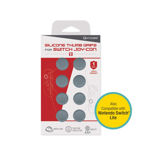 Hyperkin Silicone Thumb Grips for Joy-Con (Neo Gray) (8-Pack)
