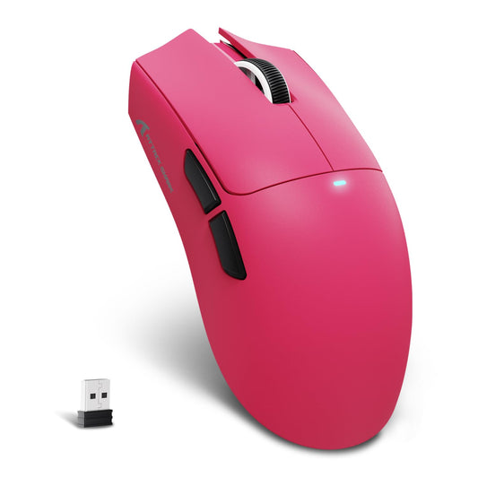 ATTACK SHARK X11SE Ultra-Light Wireless Gaming Mouse Tri-Modes BT5.2/Type-C Wired/2.4G PixArt PAW3311 Gaming Sensor 22KDPI 5 Programmable Buttons for Laptop PC Mac Gamer(Berry Red)