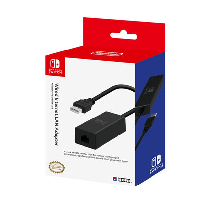 HORI Nintendo Switch Wired Internet LAN Adapter, Model NSW-004U, Red, Officially Licensed
