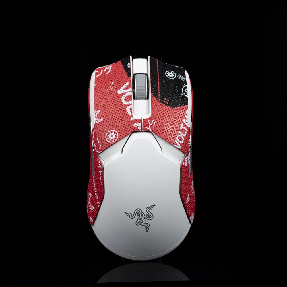 Hokeyio Mouse Grip Tape Sticker for Razer Viper Ultimate - Non-Slip, Sweat-Resistant, Bloody Red, Model AA0176-xuehong0.5mm